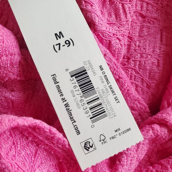 No Boundaries 2 Piece Juniors Flutter Strap Top Med & O-Ring Skirt Small Pink - Picture 9 of 12